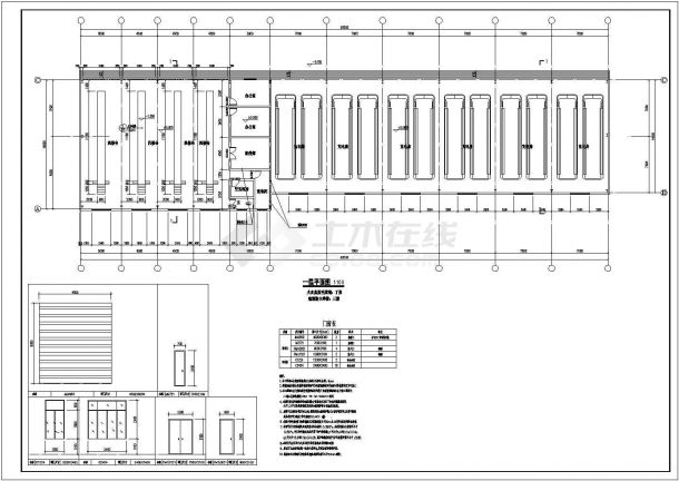 某汽车站维修间、充电房工程CAD建筑图纸（钢框架结构）-图一