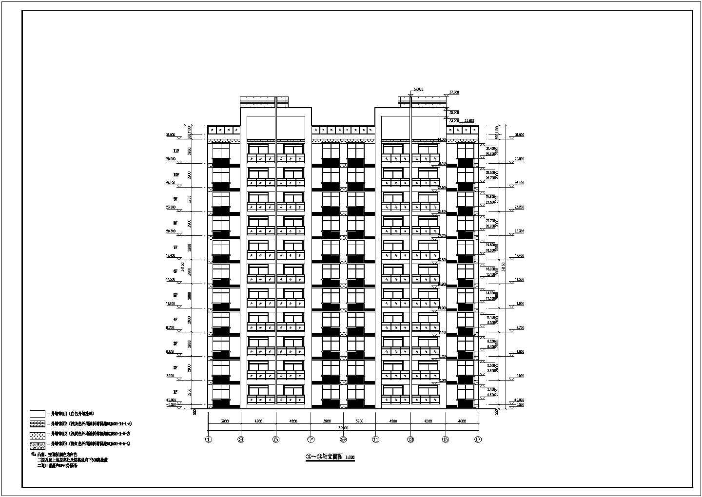 某地11层小户型住宅建筑设计施工图