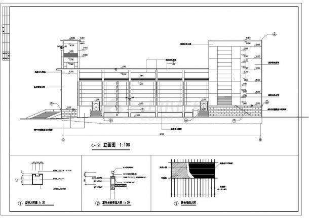 某地5层排架结构多功能剧院建筑专业施工图设计-图二