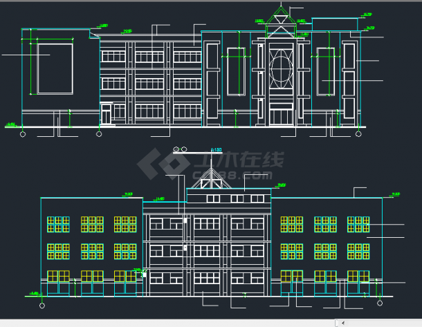 某地区三层少儿图书馆建筑设计CAD施工图-图二