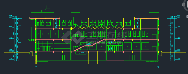 某地区小型三层商场建筑设计CAD施工图-图二