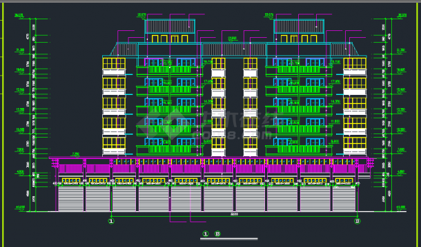 某地区六层商住楼建筑设计CAD施工图纸-图二