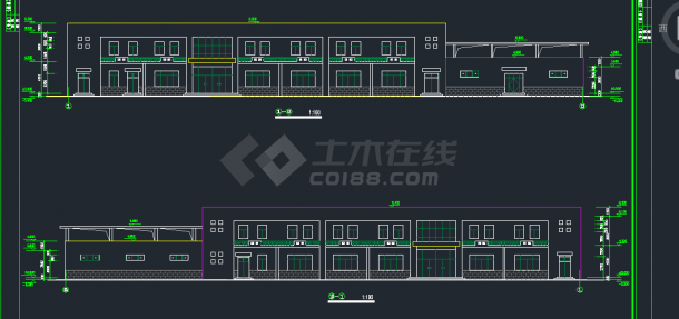 某地区二层食堂浴室建筑设计CAD施工方案图-图二