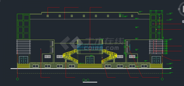 某地区二层中式食堂建筑设计CAD施工图纸-图二