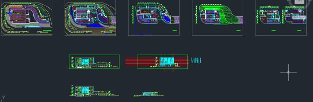 某地区半地下层地上五层图书馆建筑方案设计CAD施工图-图一