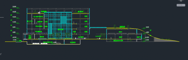 某地区半地下层地上五层图书馆建筑方案设计CAD施工图-图二