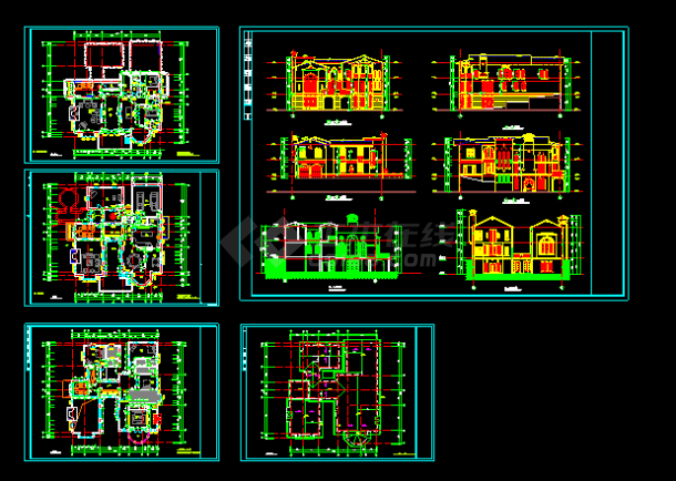 别墅建筑CAD设计施工方案详细图-图一