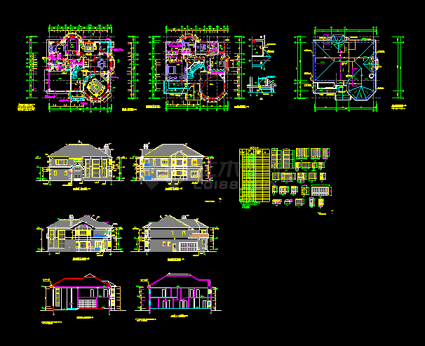 钢结构别墅施工设计CAD建筑详图-图一