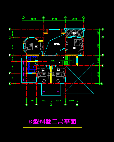 精美别墅建筑施工设计CAD详细图纸-图二