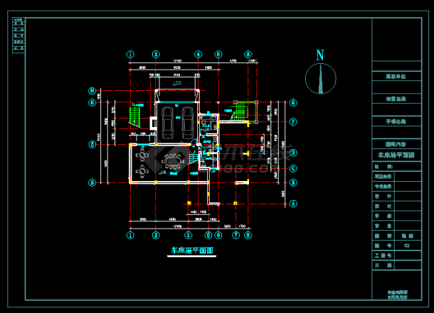 豪华公馆式别墅施工设计CAD详图 -图二