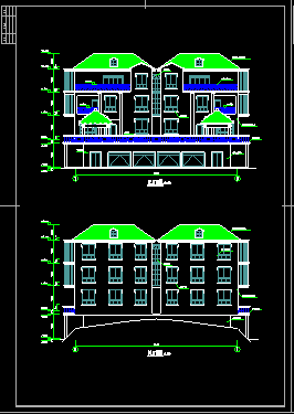 广东别墅设计全套施工平立面CAD方案图-图二
