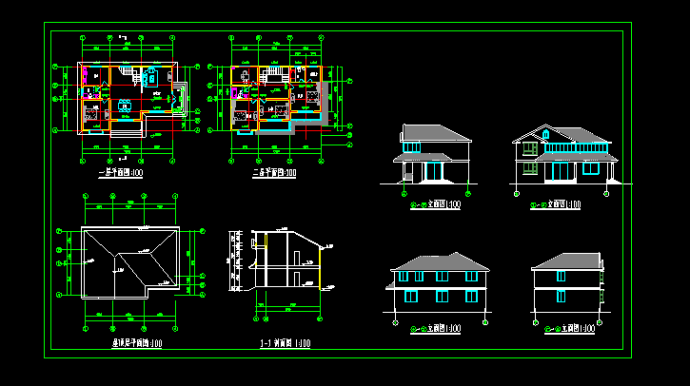 乡村别墅施工设计CAD详细方案图纸_图1