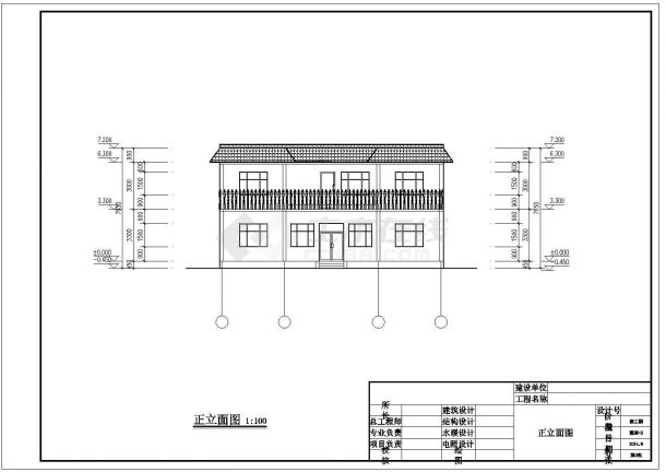 某地二层小型住宅楼建筑方案设计图-图二