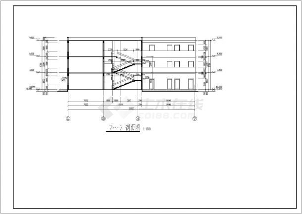 某新农村3层砖混结构养老院建筑设计方案图-图二