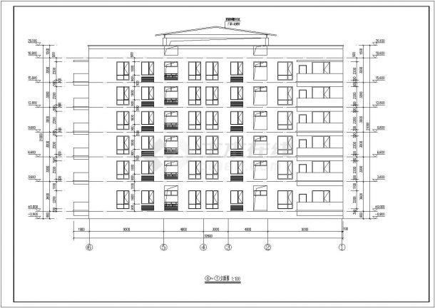 某地六层框架结构青年公寓楼建筑设计方案图-图一
