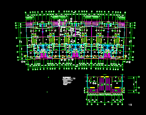 某小区连排别墅方案CAD施工设计图-图二
