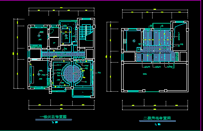 某经典两层室内家装cad平面施工设计图纸-图二