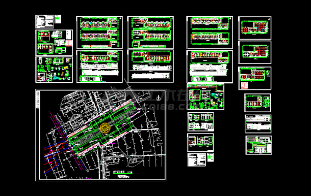 步行街建筑cad施工图（含3张效果图）-图一