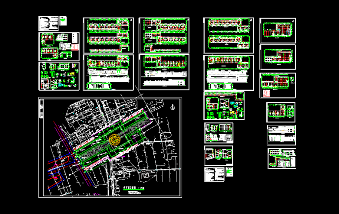 步行街建筑cad施工图（含3张效果图）_图1