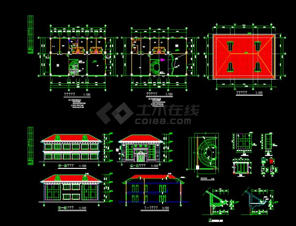 某地区某私宅别墅建筑设计cad施工图-图一