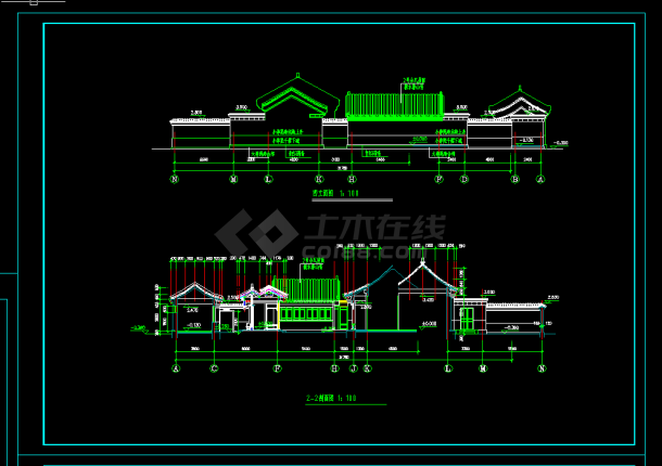 某四合院住宅建筑设计cad方案图-图二