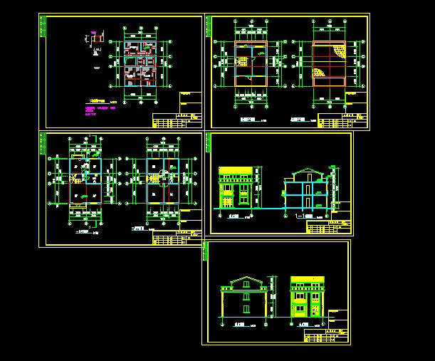 某地区某私人住宅小别墅建筑设计cad全套方案图纸_图1