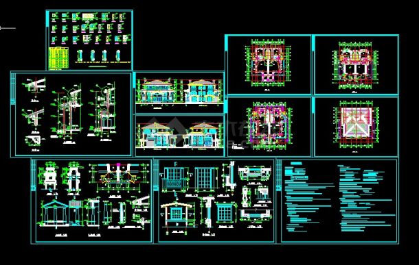 某地区某双拼别墅建筑设计cad全套施工方案图-图一