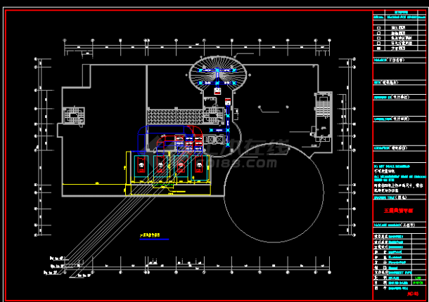 某六层空调平面及机房cad平剖面设计施工图纸-图二