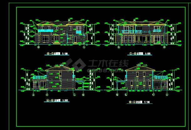 某地区某欧式别墅建筑设计cad全套施工方案图-图二