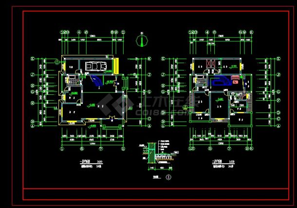 某地区某私家小别墅建筑设计cad施工方案图纸-图二