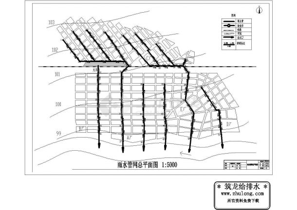 某城区给排水管网规划设计图（带设计说明书）-图二