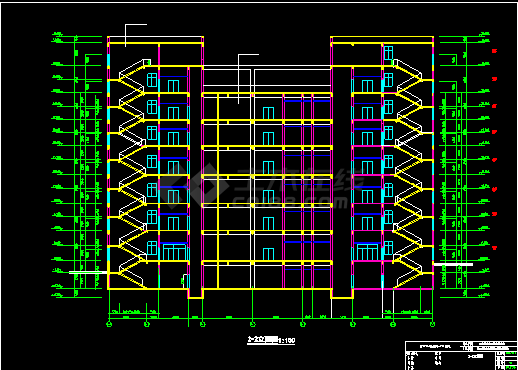 某市新东方百货大楼建筑CAD施工设计平立面图纸-图二