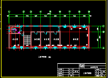 三层办公楼建筑设计以及全套采暖系统设计CAD平面图-图二