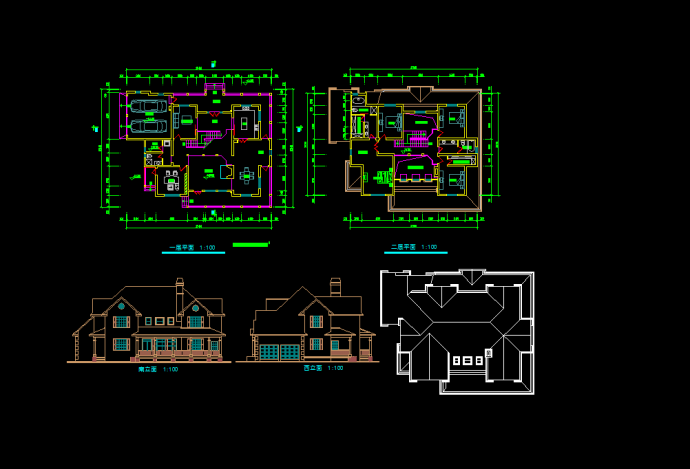 某地区某特色风格小别墅建筑设计cad方案图_图1