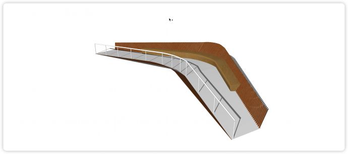 木方竖线围栏起伏现代风格桥su模型_图1