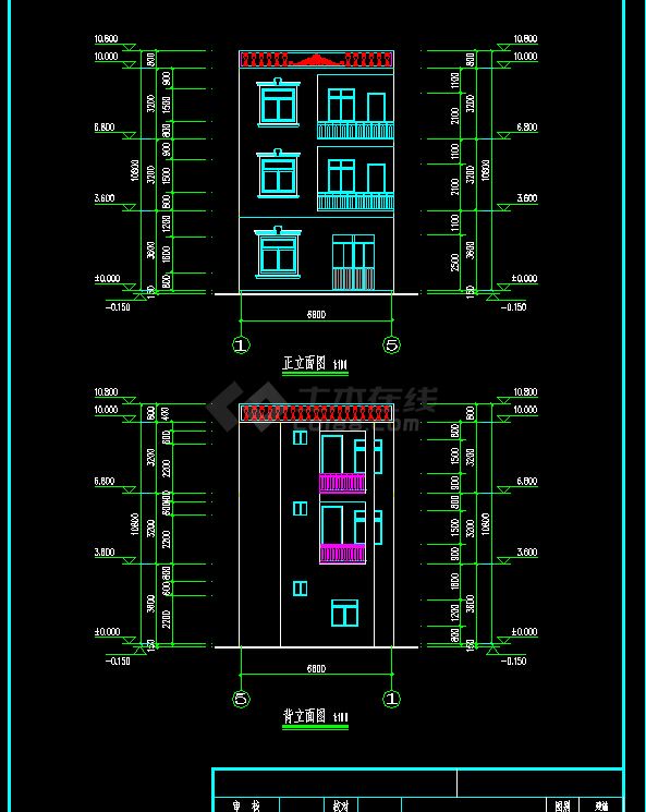 某3层框架私人别墅建筑结构cad图（节点详细）-图二