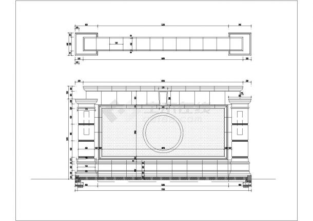 某小区入口连廊景观施工说明全套图纸-图一