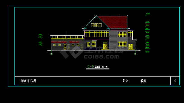 某地区某私人小别墅住宅设计cad施工图-图二