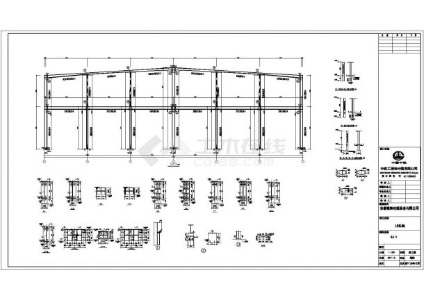 某地二层钢结构车间设计图纸-图二