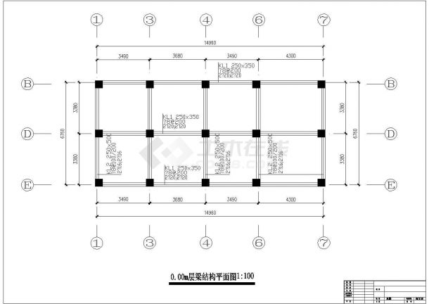 某二层别墅框架结构结构设计施工图-图一