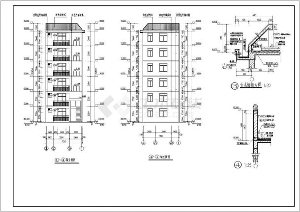 某地六层框架结构宿舍楼建筑设计施工图-图二