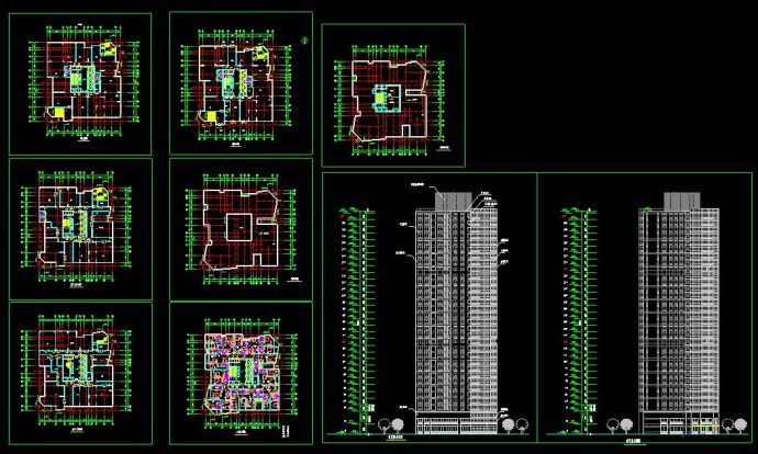 某高档小区精品高层住宅楼建筑设计cad施工方案图_图1