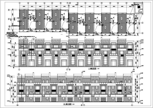 某地三层框架结构联排别墅建筑施工图-图一