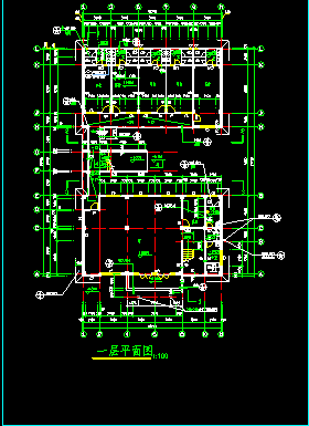 某商业综合楼建筑施工全套CAD设计图纸-图二