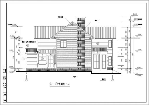 某地2层框架结果别墅建筑设计施工图-图一
