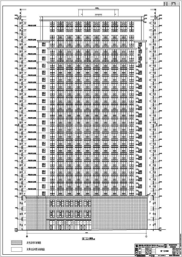 某地28层剪力墙结构综合办公楼建筑设计方案图-图一