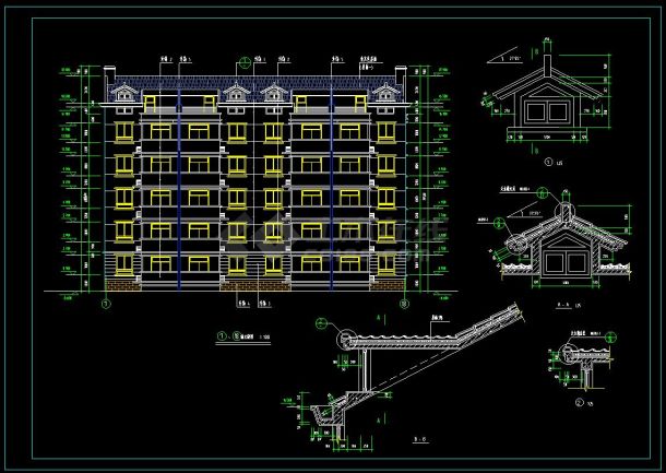 某地小学职工住宅楼建筑cad设计施工图(含设计说明）-图二