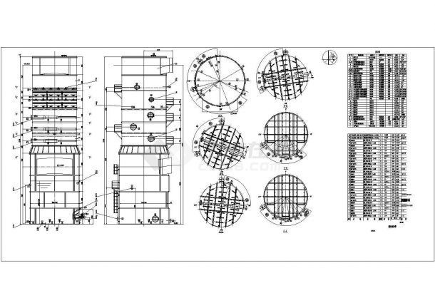 某电厂锅炉烟气脱硫塔制作全套图纸-图二