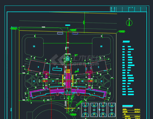 比较详细的某地学校建筑规划CAD定位图-图二