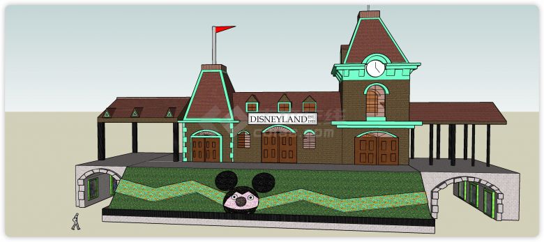 迪士尼城堡造型幼儿园su模型-图二